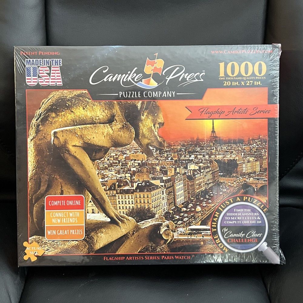 Camike Press Flagship Artists Puzzle 1000 Pieces "Paris Watch" Gargoyle Watches